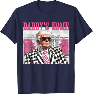 Daddy's Home Trump Pink 2024 T-Shirt - T-Shirt | Navy