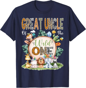 Great Uncle Of The Wild One Safari Tribal Jungle 1St Bday T-Shirt - T-Shirt | Navy