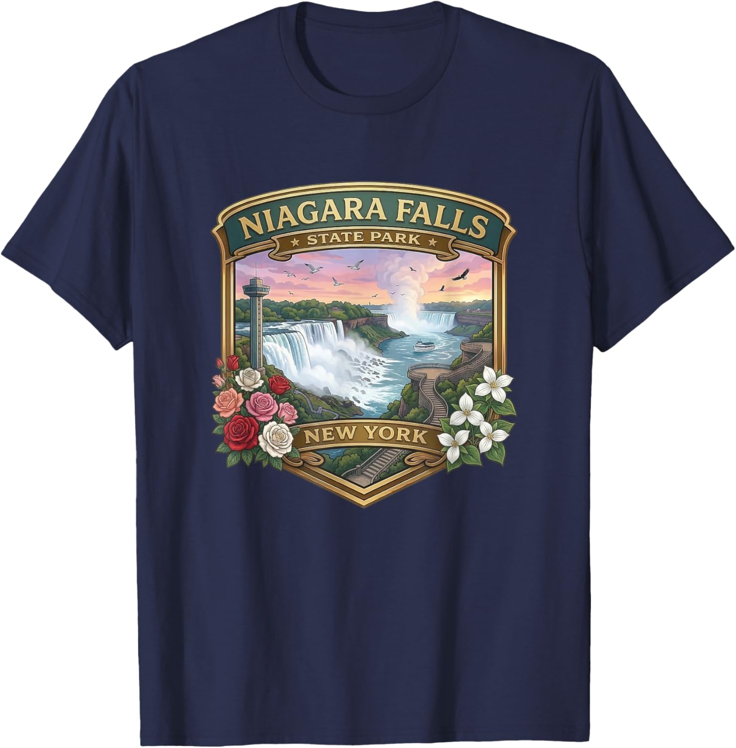 Niagara Falls State Park New York Novelty Souvenirs T-Shirt - T-Shirt | Navy