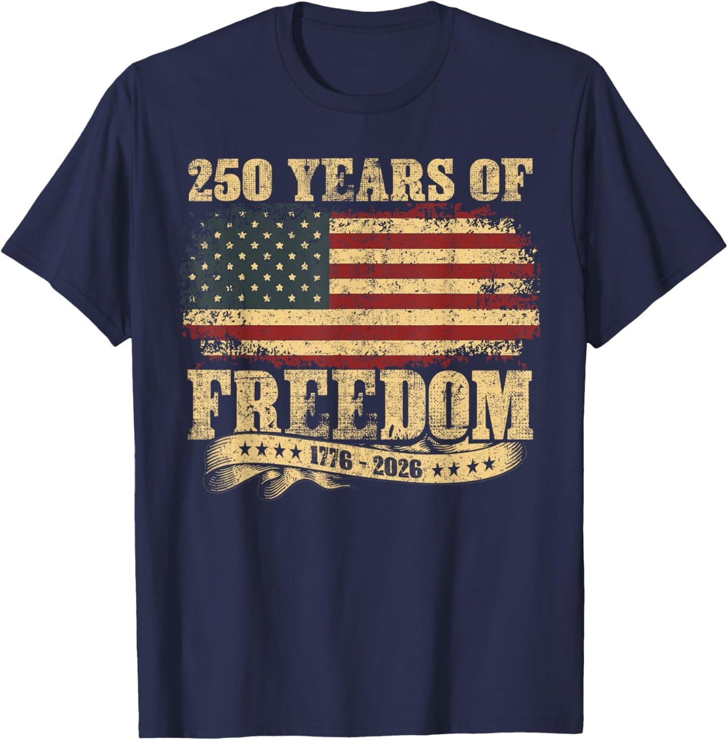 250 Years Birthday America USA 250th Anniversary 4th of July T-Shirt - T-Shirt | Navy