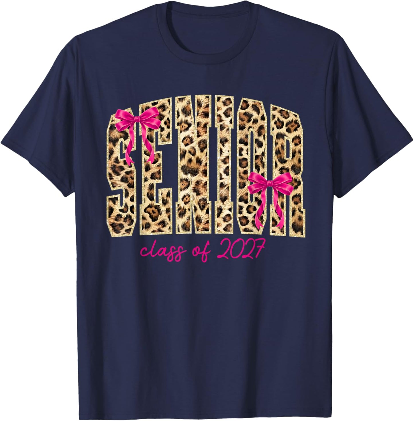 Graduation 2027 Leopard T-Shirt - T-Shirt | Navy