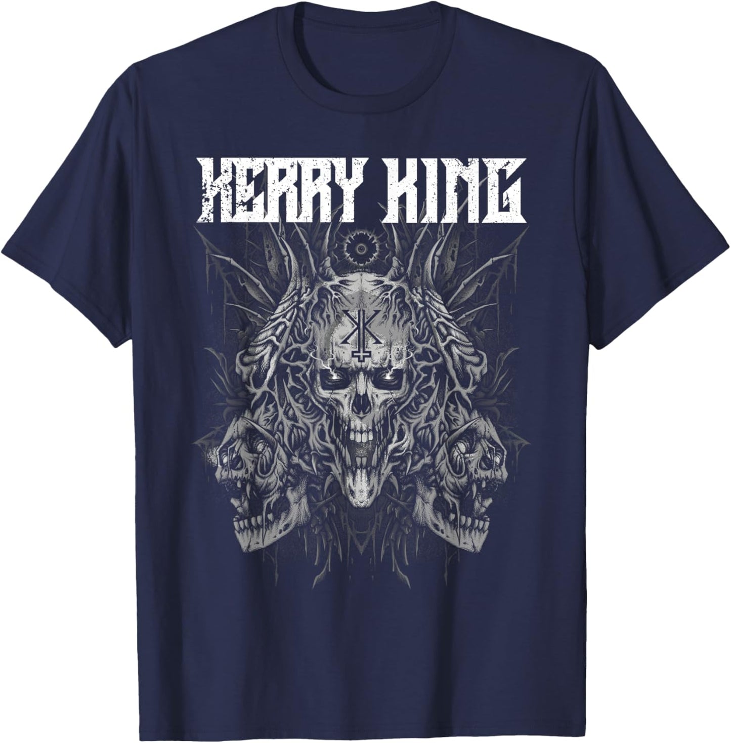 Kerry King – Multi Skull Grey T-Shirt - T-Shirt | Navy