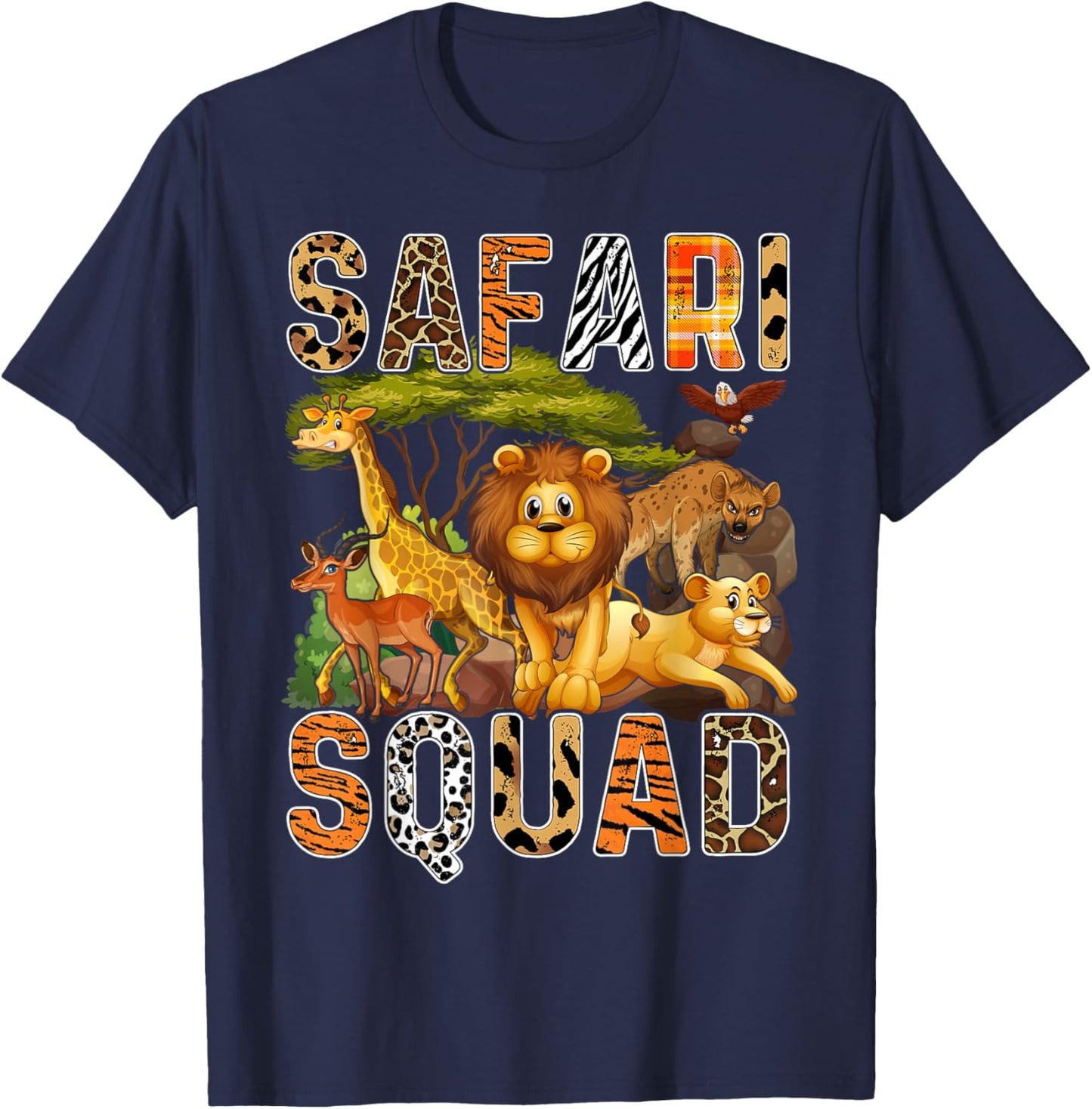 Safari Squad Wilderness Animal Lover Tourist Travel T-Shirt - T-Shirt | Navy