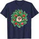 Youth Black Small Christmas Wreath T-Shirt - T-Shirt | Navy