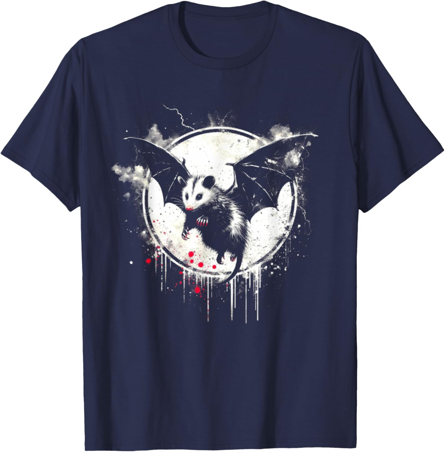 Opossum Bat - Funny Cute Possum Bat Halloween Lover T-Shirt - T-Shirt | Navy