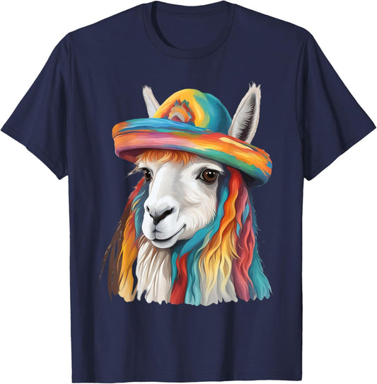 Cute Llama Costume Cotopaxi National Park Alpaca Ecuador T-Shirt - T-Shirt | Navy