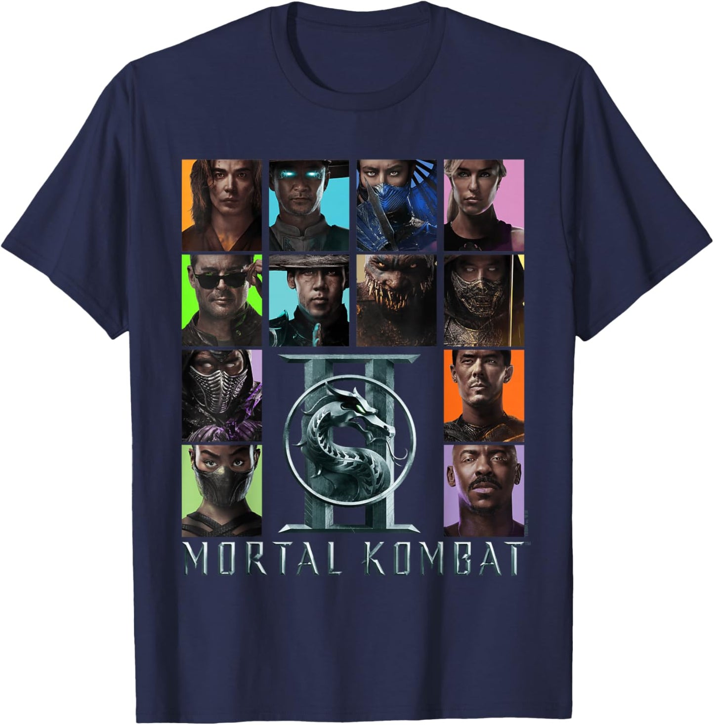 Mortal Kombat 2 Character Squares T-Shirt - T-Shirt | Navy
