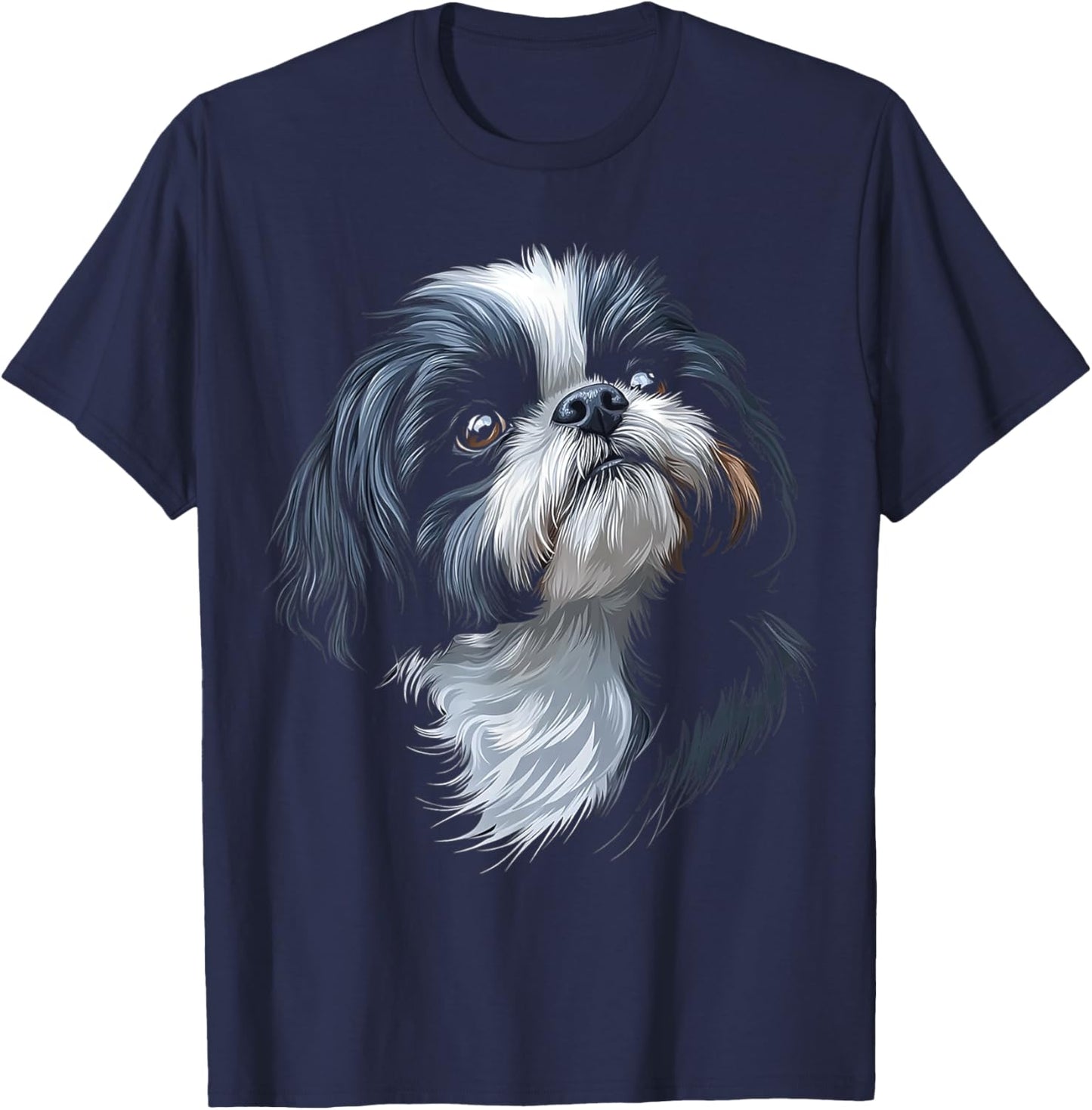 Shih Tzu Dog Motif Pet Art Shih Tzu Women Kids T-Shirt - T-Shirt | Navy