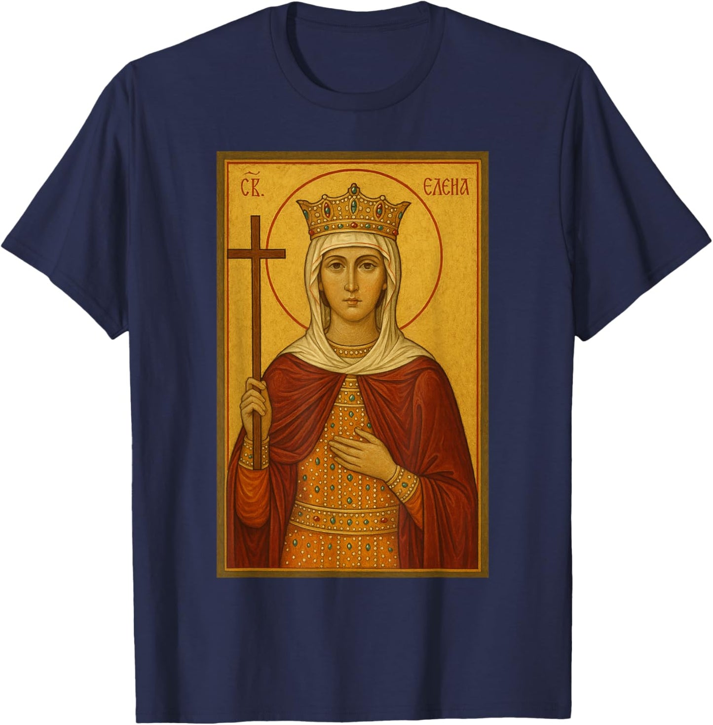 Orthodox Icon of Saint Helen T-Shirt - T-Shirt | Navy