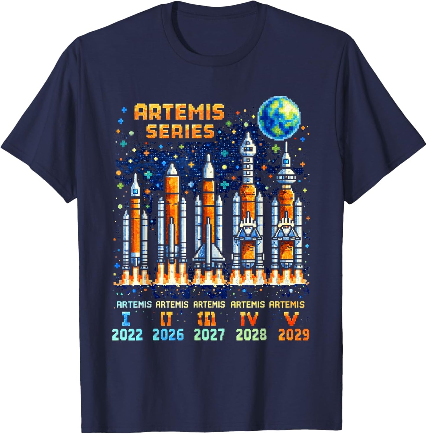 Artemis II 2026 Rocket Launch Mission to The Moon Artemis 2 T-Shirt - T-Shirt | Navy