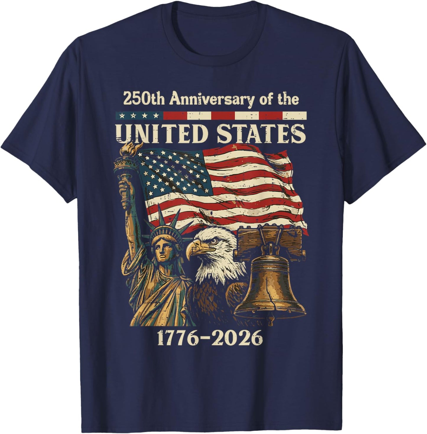 250th Anniversary of United States 250 Years 4th of July Men T-Shirt - T-Shirt | Navy