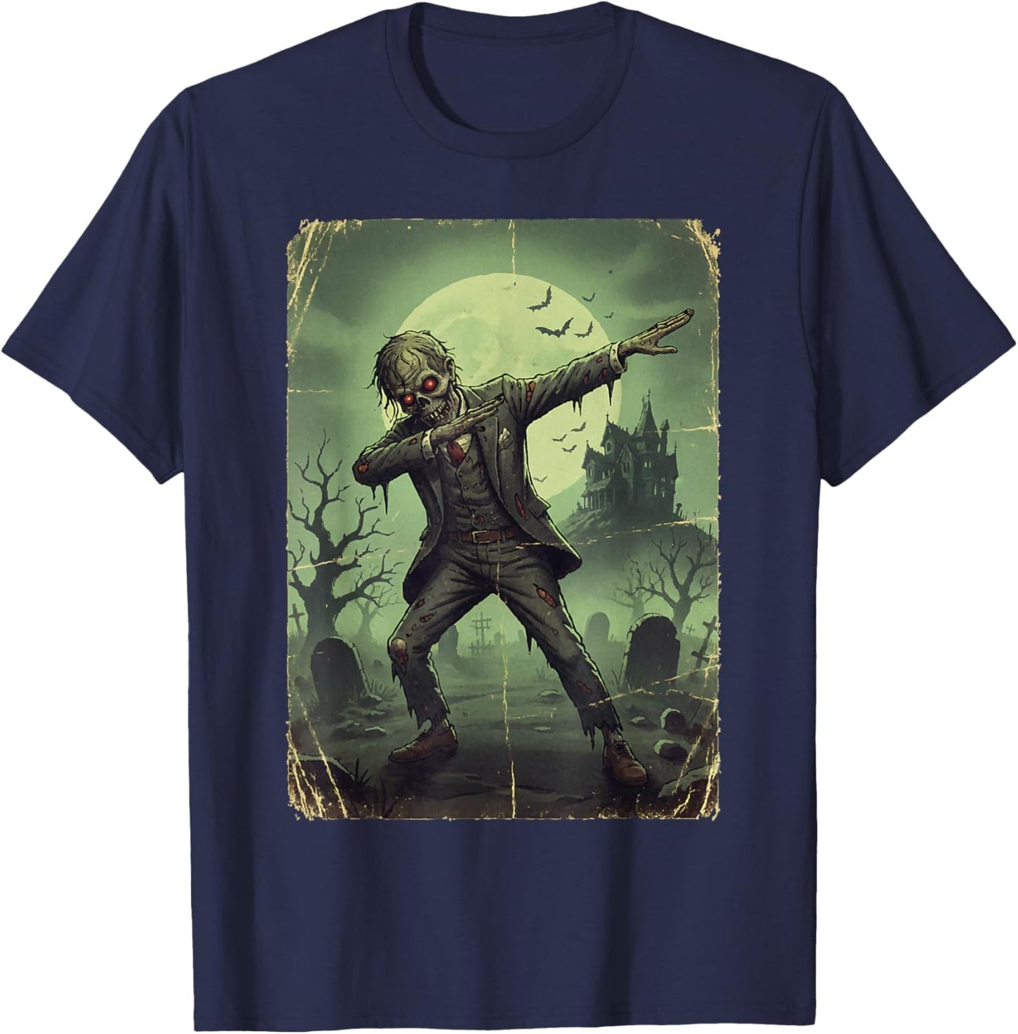 Dabender Zombie Horror Look Dark T-Shirt - T-Shirt | Navy