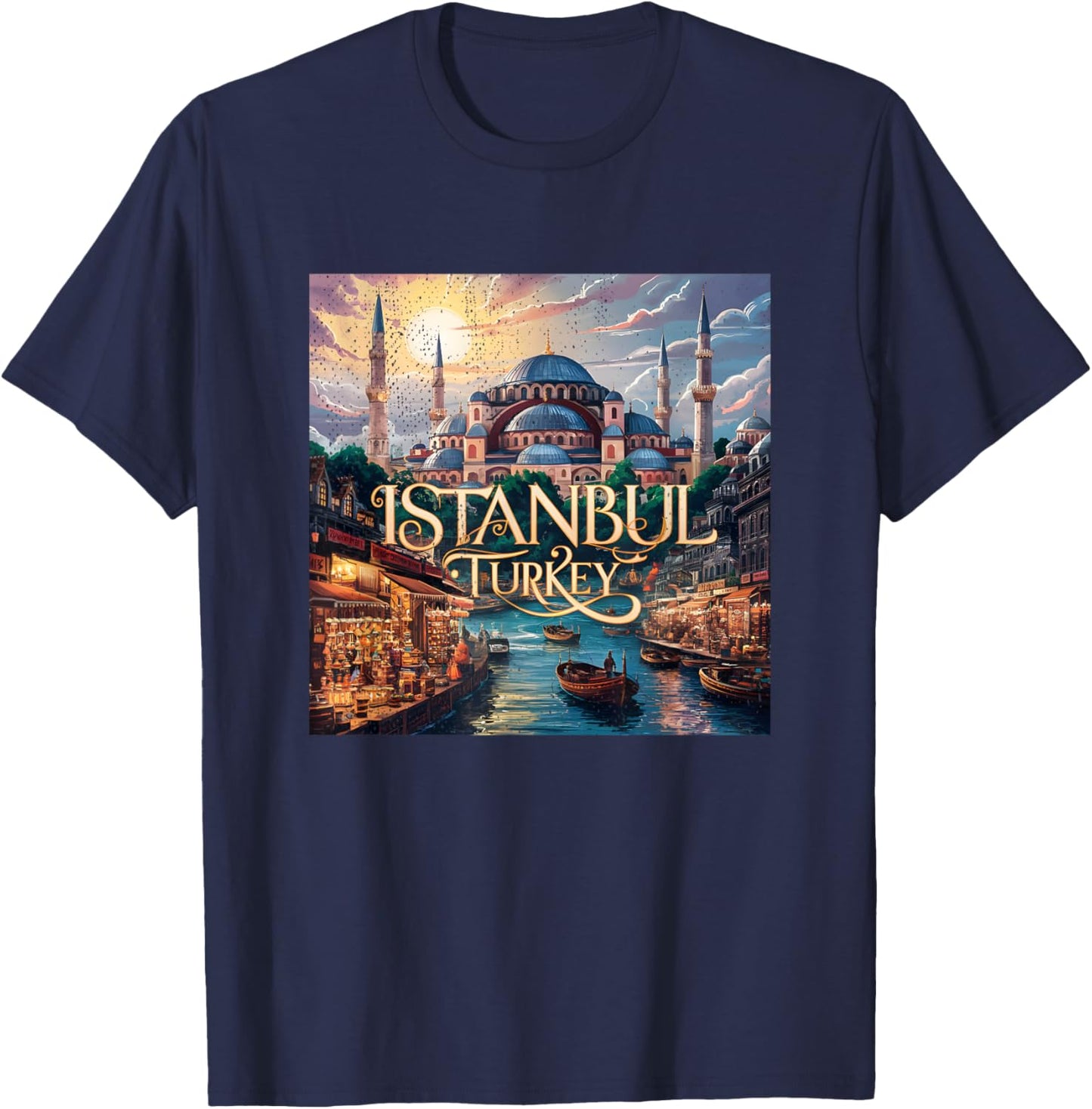 Vintage Istanbul Turkey T-Shirt - T-Shirt | Navy