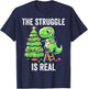 The Struggle Is Real Dinosaur & X-Mas Tree Christmas T-Rex T-Shirt - T-Shirt | Navy