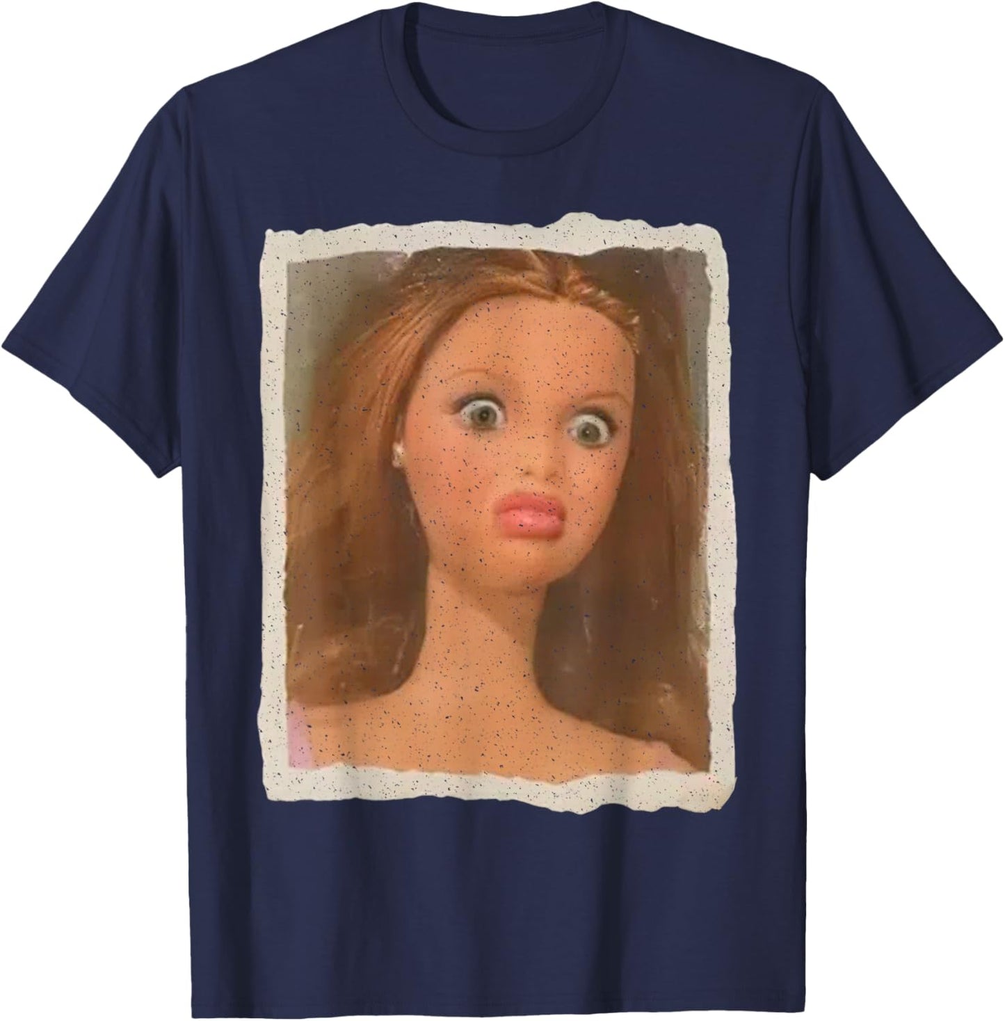 Funny Doll Face Meme T-Shirt - T-Shirt | Navy