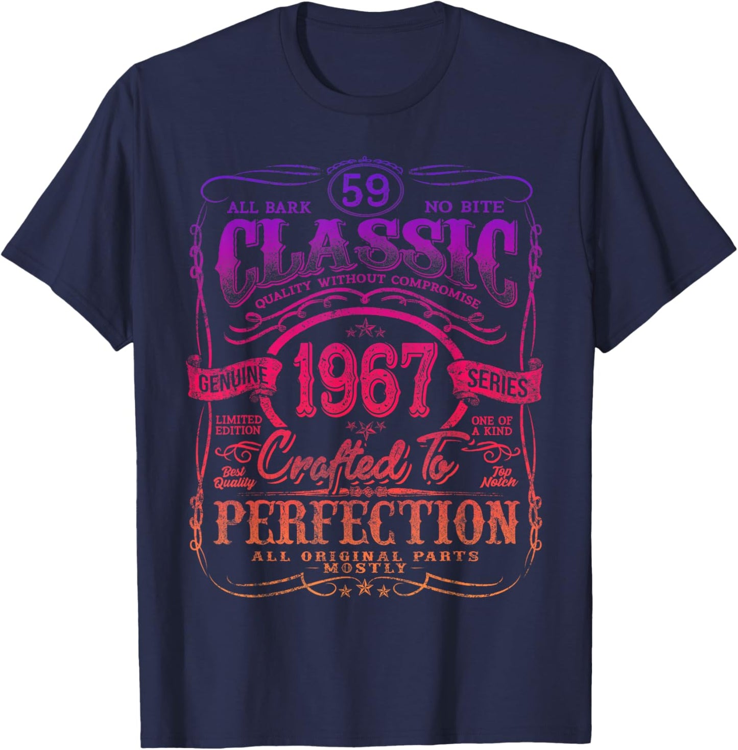 Vintage 1967 Limited Edition Shirt 59 Year Old 59th Birthday T-Shirt - T-Shirt | Navy