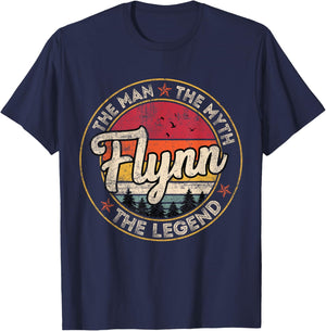 Flynn The Man The Myth The Legend Personalized Name T-Shirt - T-Shirt | Navy