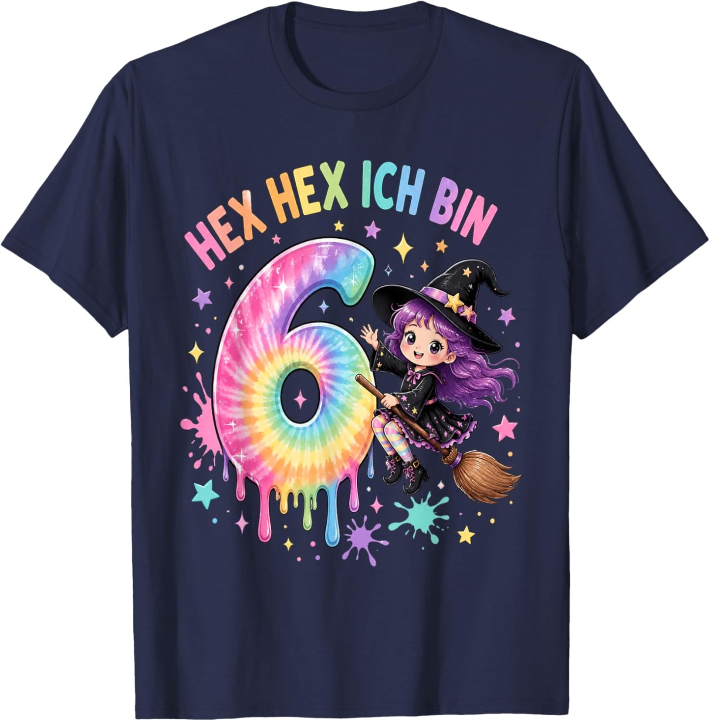 Hex Ich Bin 6 Hexen Geburtstag Geschenke für Mädchen T-Shirt - T-Shirt | Navy