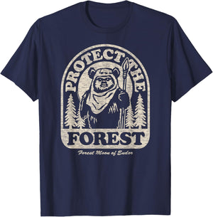 Star Wars Classic - Ewok Protect This Forest T-Shirt - T-Shirt | Navy