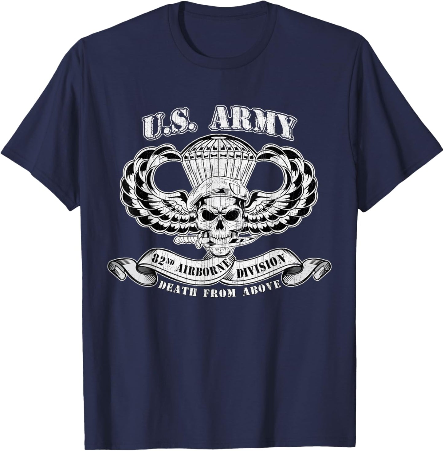 82nd Airborne Division Paratrooper Veteran Fort Bragg Gifts T-Shirt - T-Shirt | Navy