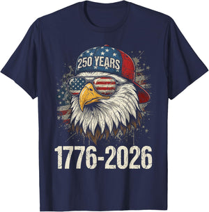250th Anniversary USA 4th of July Eagle Patriotic 250 Years T-Shirt - T-Shirt | Navy