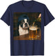 Boston Terrier Drinking Beer Funny Dog Meme T-Shirt - T-Shirt | Navy