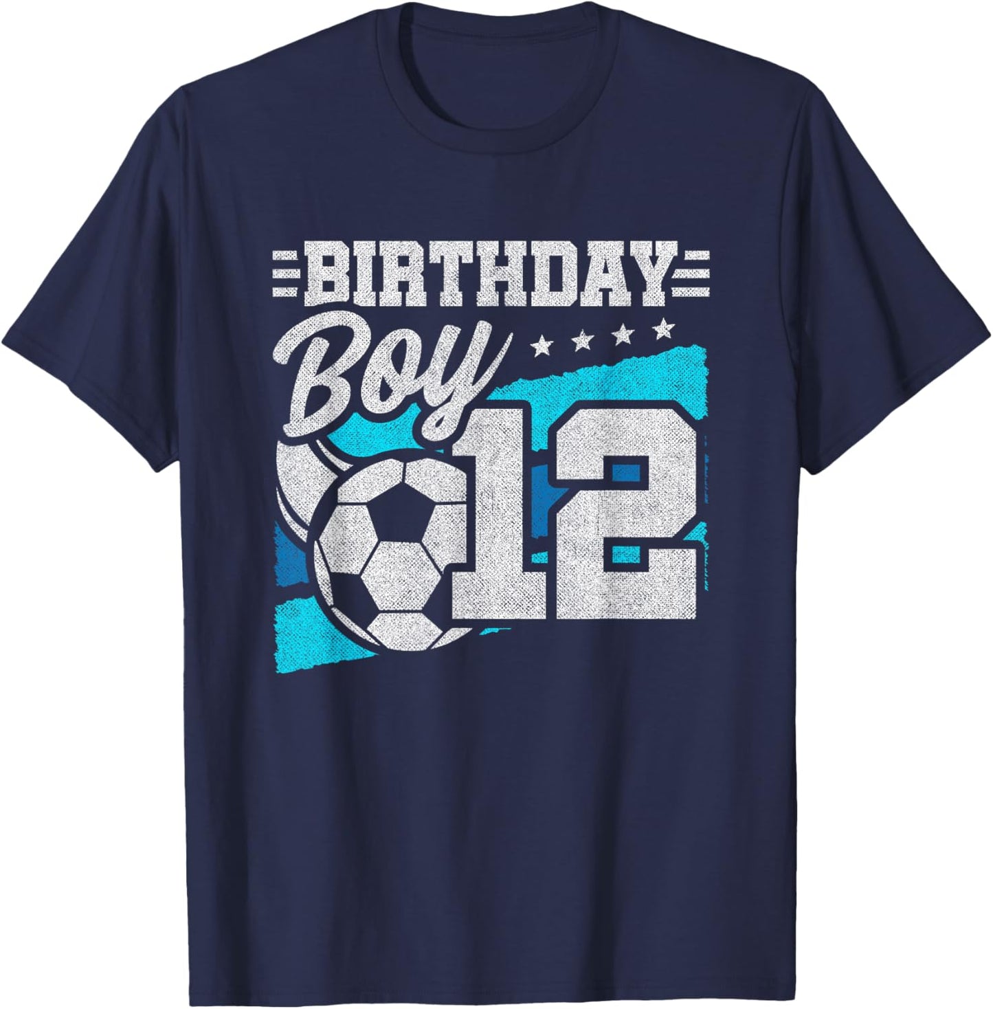 Soccer Birthday Party - 12 Year Old Boy - 12th Birthday T-Shirt - T-Shirt | Navy