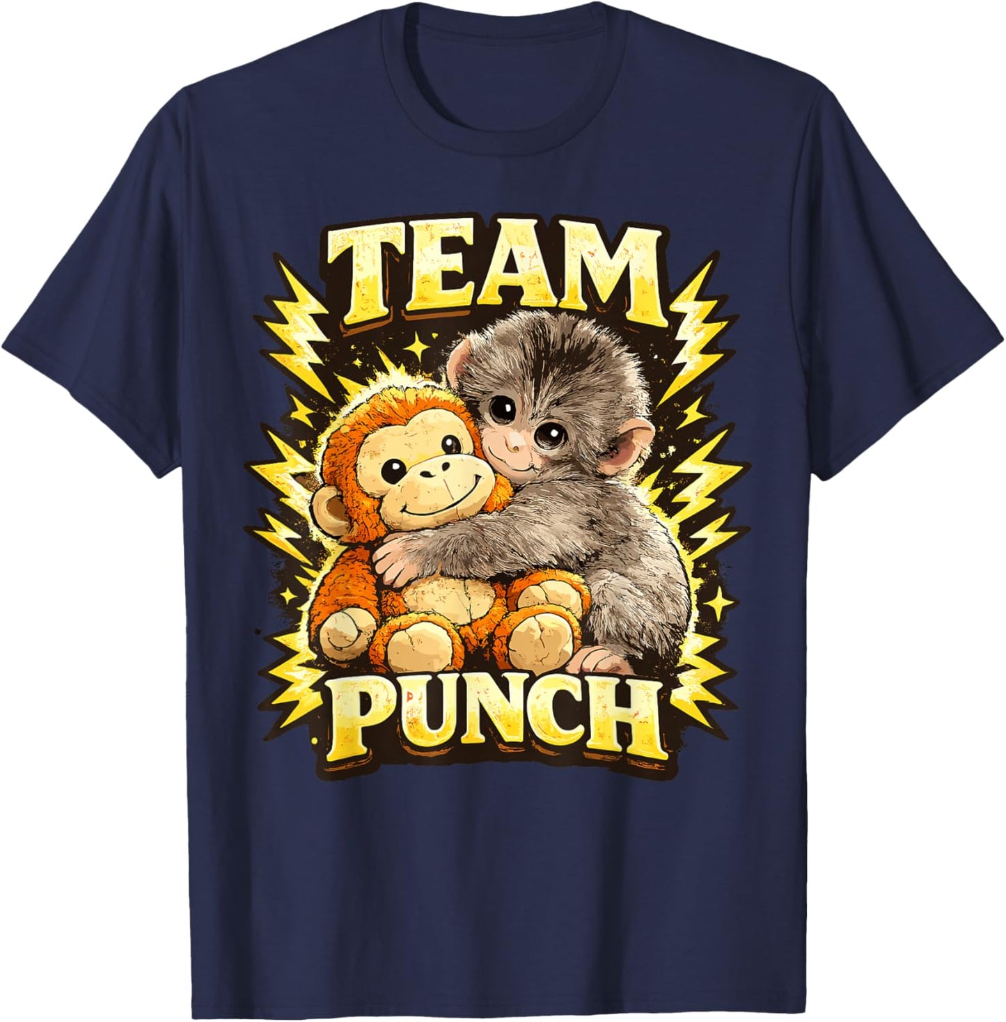 Cute Monkey Team Punch T-Shirt - T-Shirt | Navy
