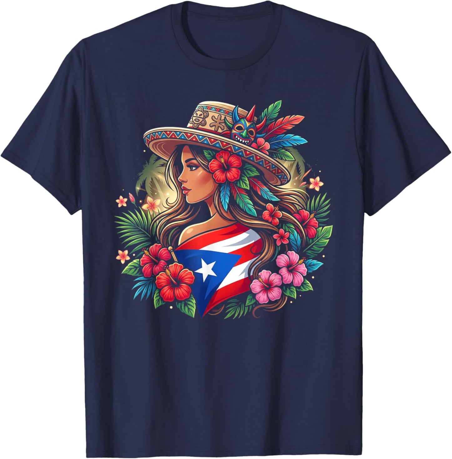 Puerto Rico Flag Heritage Pride T-Shirt - T-Shirt | Navy