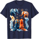 Illustration Animale Abstraite avec éléphants et Renards T-Shirt - T-Shirt | Navy