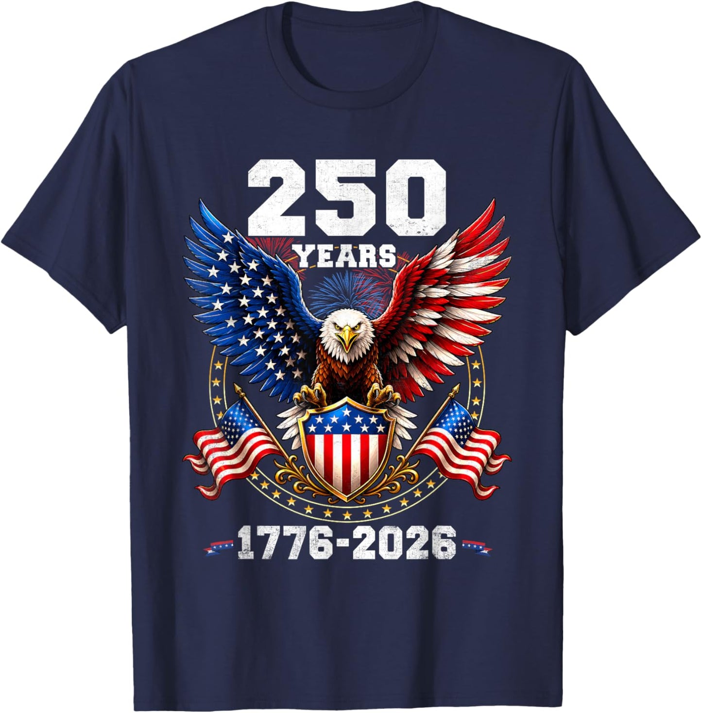 250 Anniversary USA Patriotic 250 Years American 4th of July T-Shirt - T-Shirt | Navy