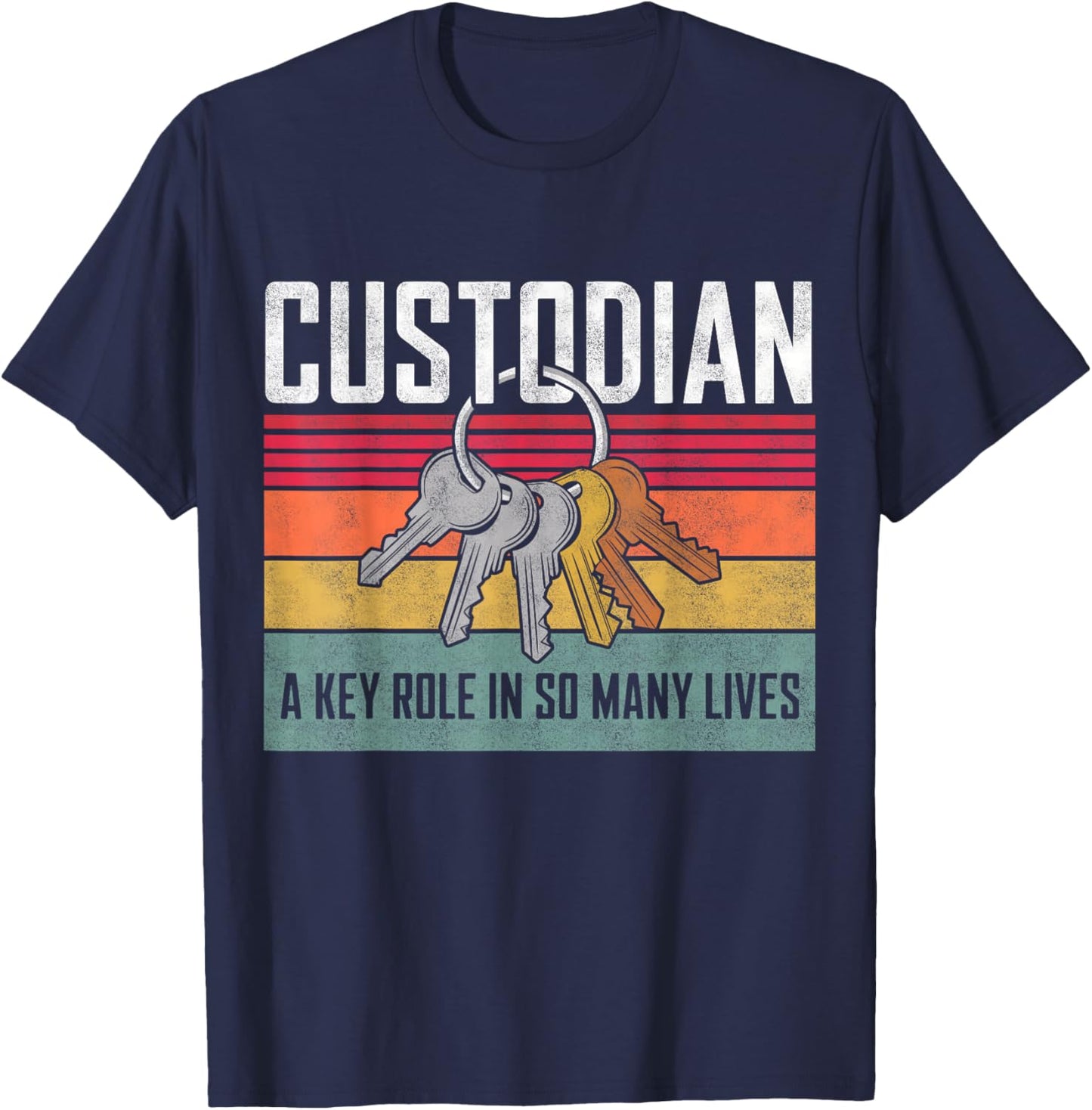 School Custodian Appreciation Day Janitor Keys Women T-Shirt - T-Shirt | Navy