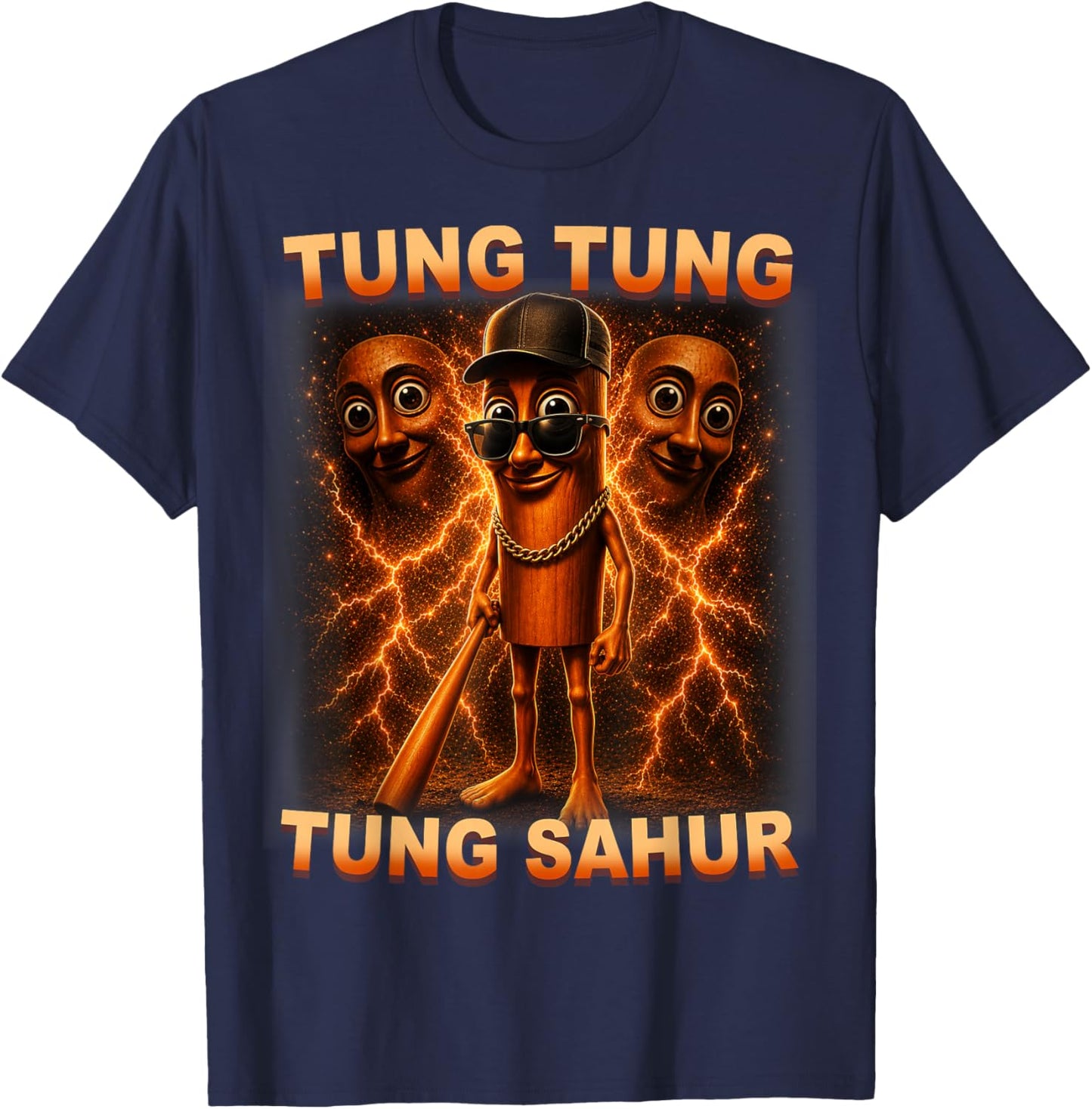 Tung Tung Tung Sahur is Calling Funny Italian Brainrot T-Shirt - T-Shirt | Navy
