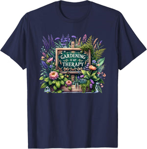 Gardening Is My Therapy T-Shirt - T-Shirt | Navy