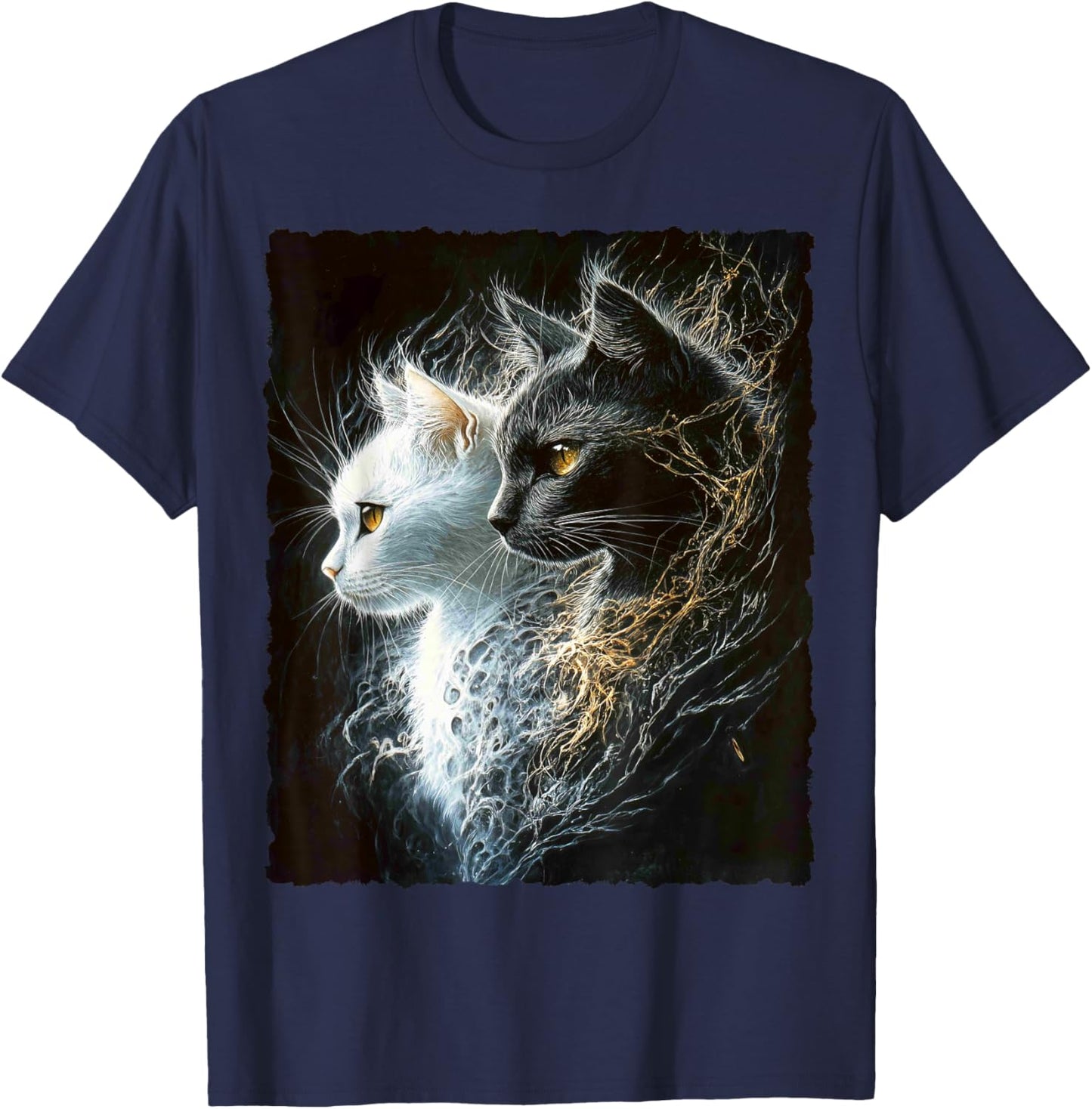 Cute Magical Cat Kitten Fantasy Art Design T-Shirt - T-Shirt | Navy