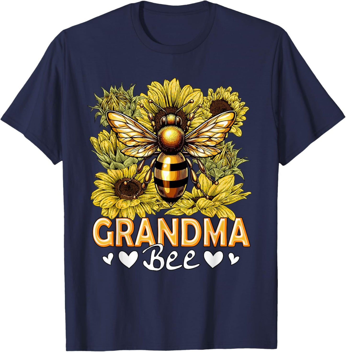 Bee Lover Grandma Costume Beekeeper Mother's Day Sunflowers T-Shirt - T-Shirt | Navy