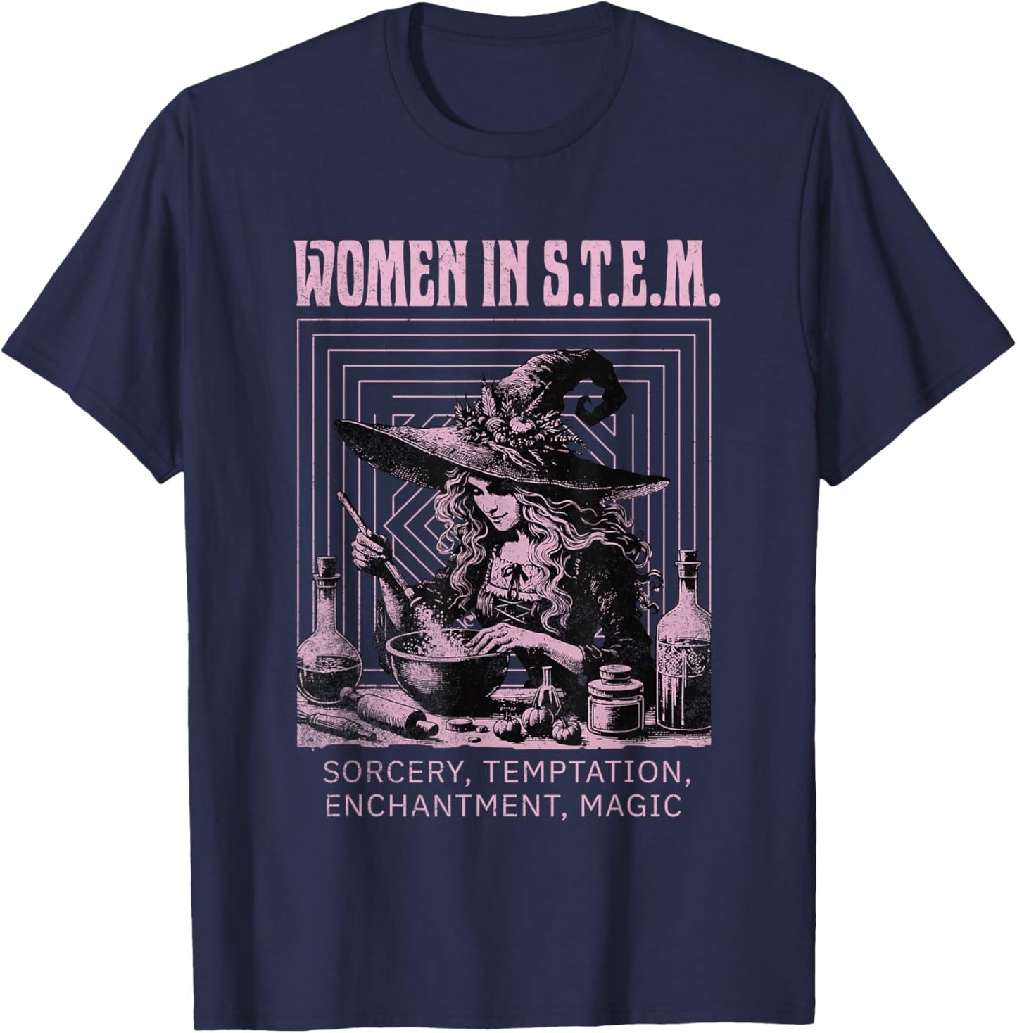 Women in STEM - Funny Witch T-Shirt - T-Shirt | Navy