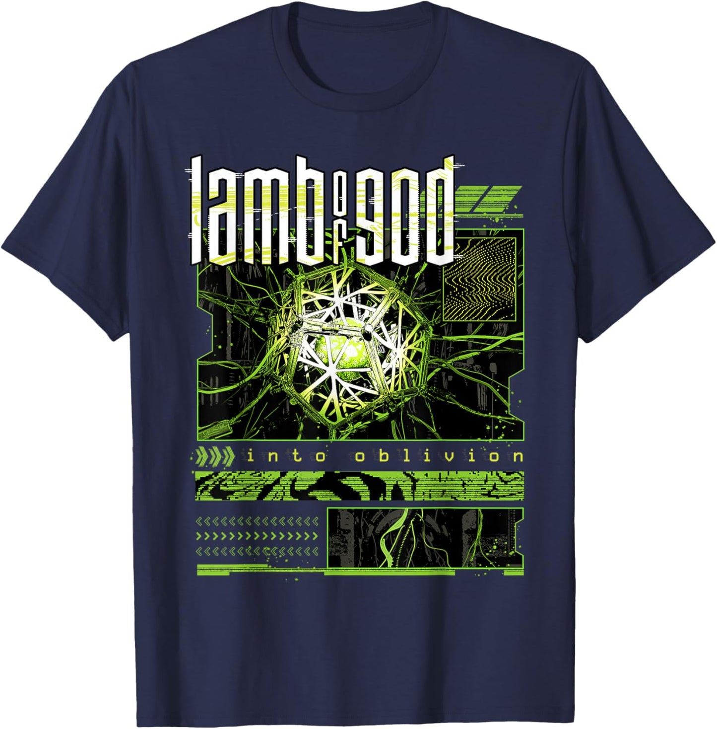 Lamb of God Glitch Olive T-Shirt - T-Shirt | Navy