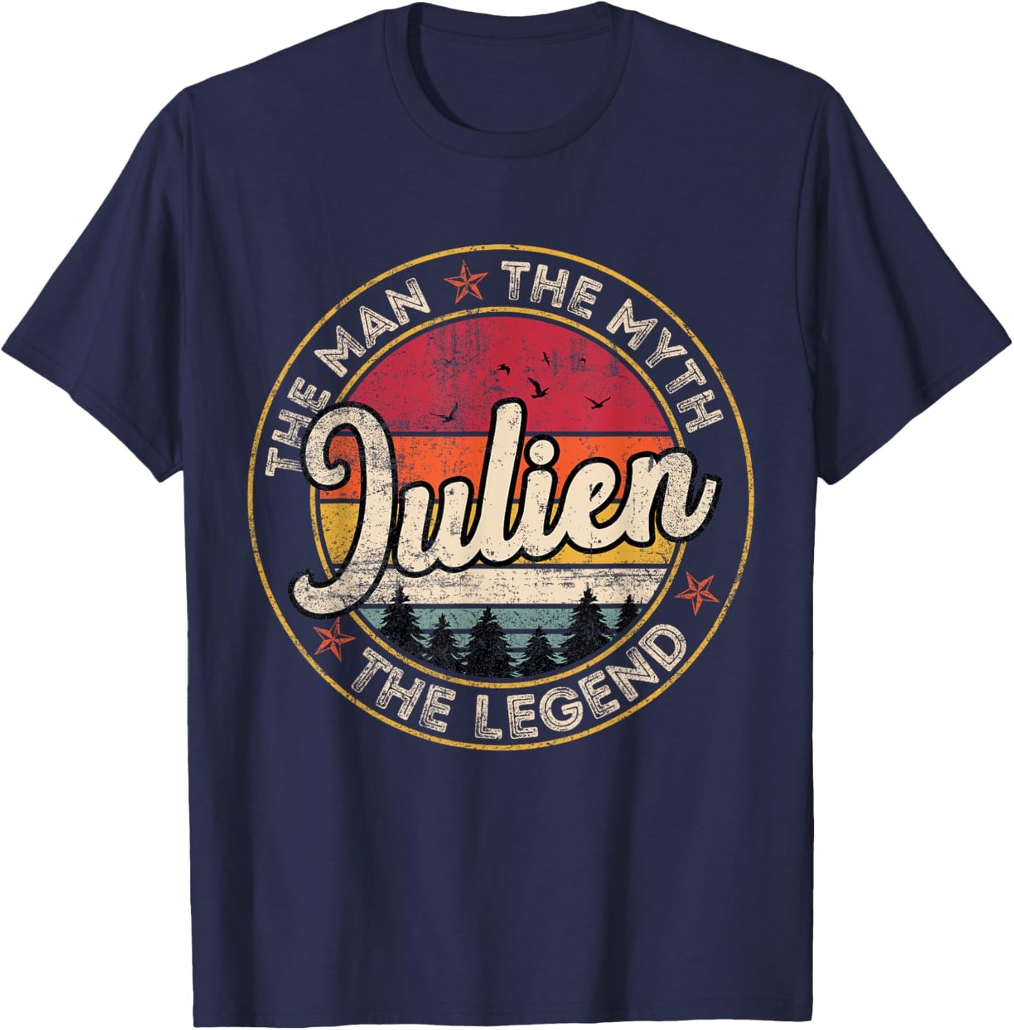 Julien The Man The Myth The Legend Personalized Name T-Shirt - T-Shirt | Navy