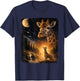 Vintage 90s Giraffe Howling at The Moon Wildlife Animals T-Shirt - T-Shirt | Navy