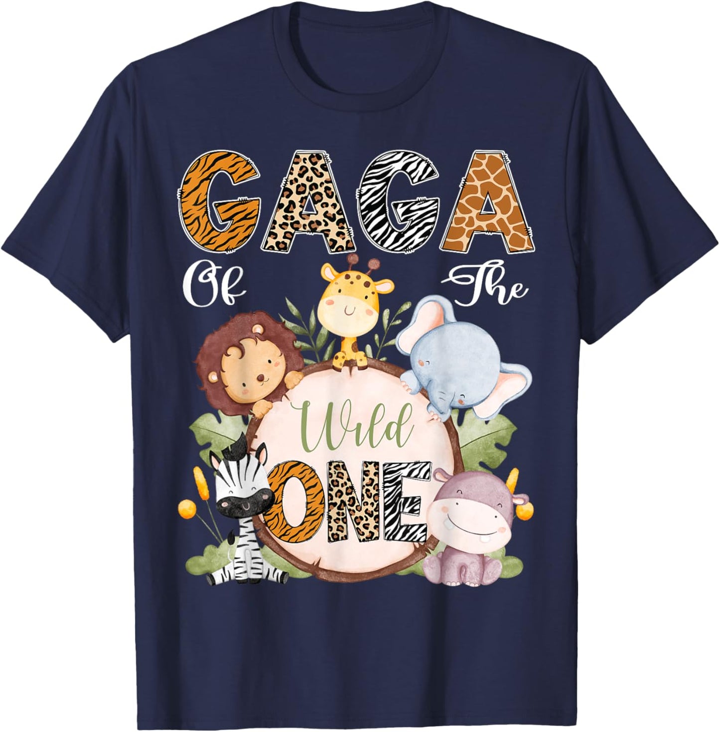 Gaga Of The Wild One 1St Birthday Safari Woodland T-Shirt - T-Shirt | Navy