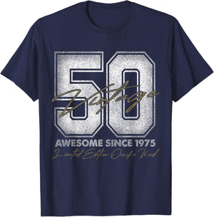 50 Year Old Gifts Vintage 1975 Limited Edition 50th Birthday T-Shirt - T-Shirt | Navy