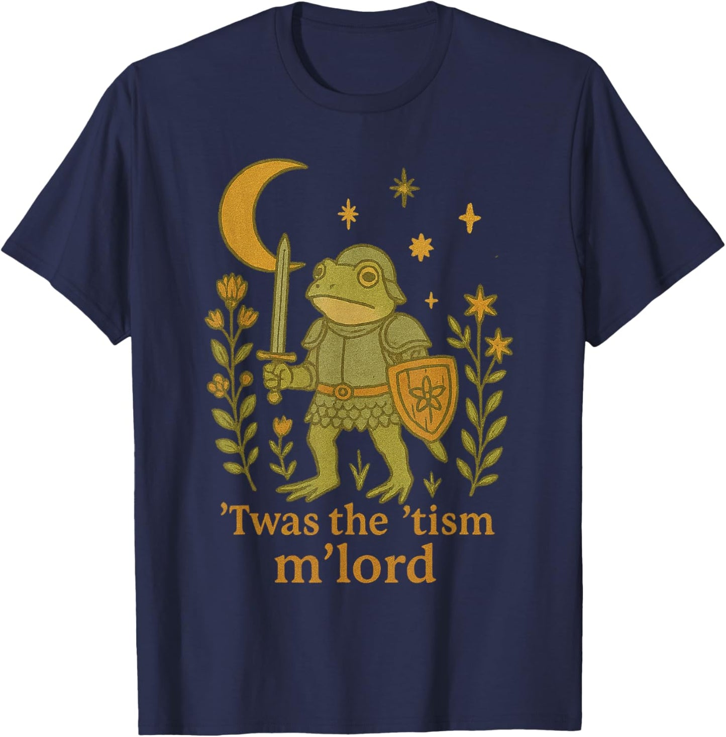 TWAS The Tism M Lord Frog Knight Moon and Shield Autism T-Shirt - T-Shirt | Navy