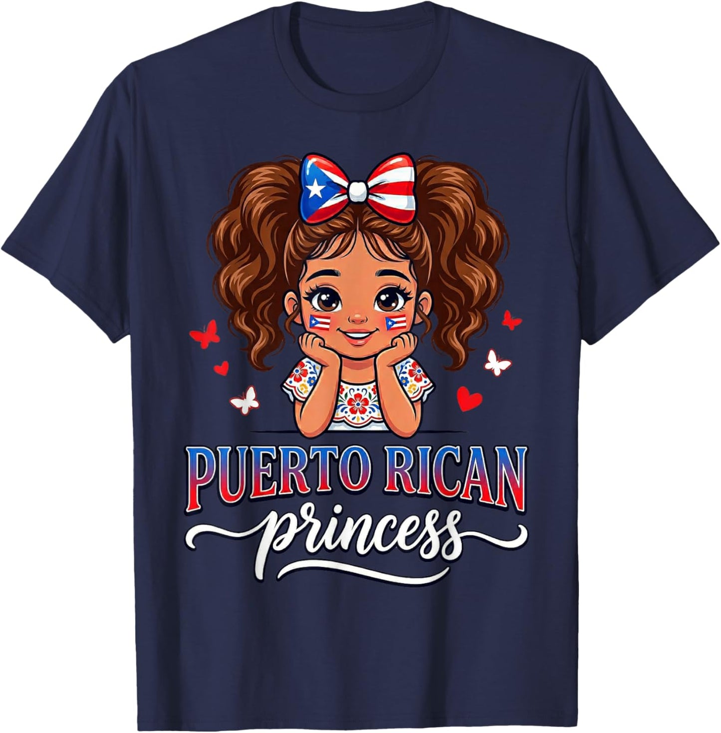 Puerto Rican Princess Puerto Rico Girl Hispanic Heritage T-Shirt - T-Shirt | Navy