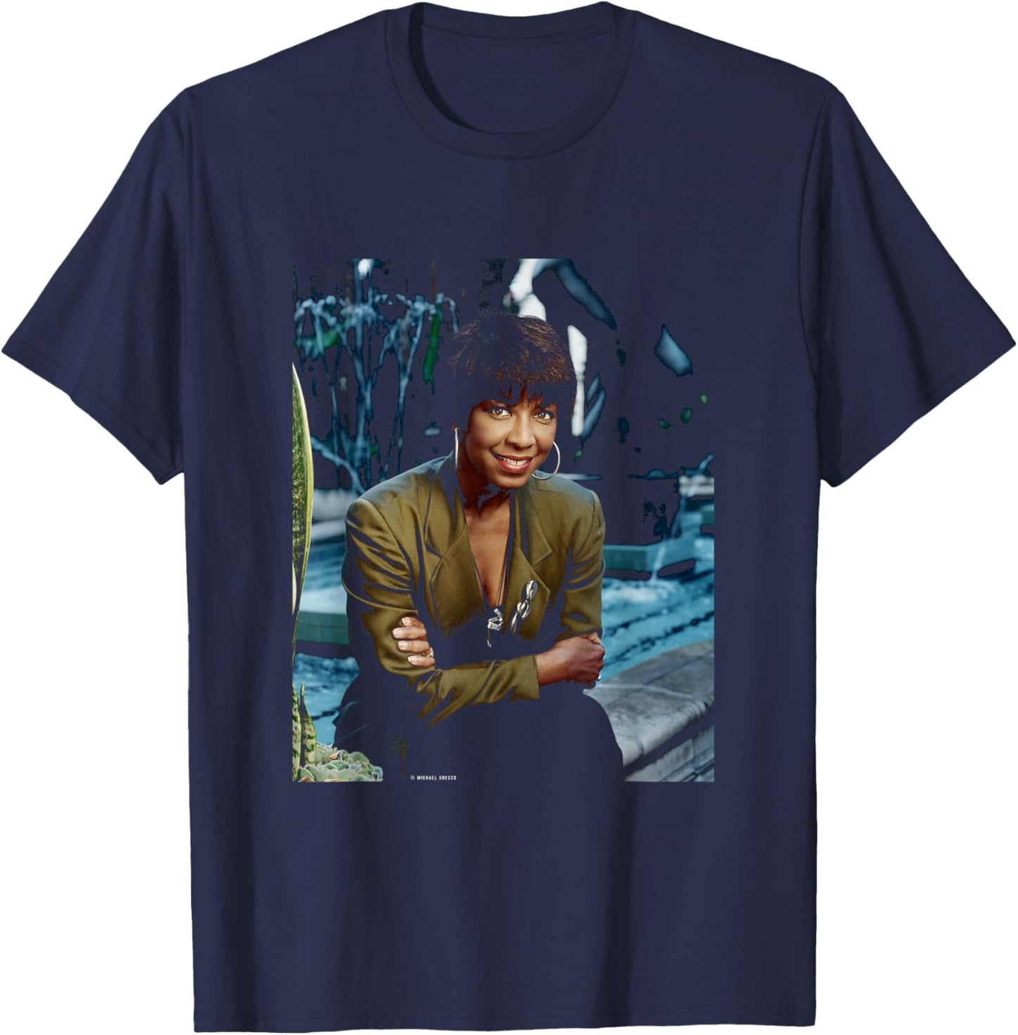 Unforgettable Natalie Cole NAT King Cole Michael Grecco T-Shirt - T-Shirt | Navy