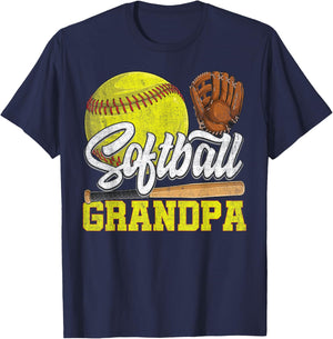 Softball Grandpa Softball Player Game Day Father's Day Gift T-Shirt - T-Shirt | Navy