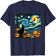 Van Gogh Cat Starry Night Black Cat Halloween Cat Lovers Men Women Kids T-Shirt - T-Shirt | Navy