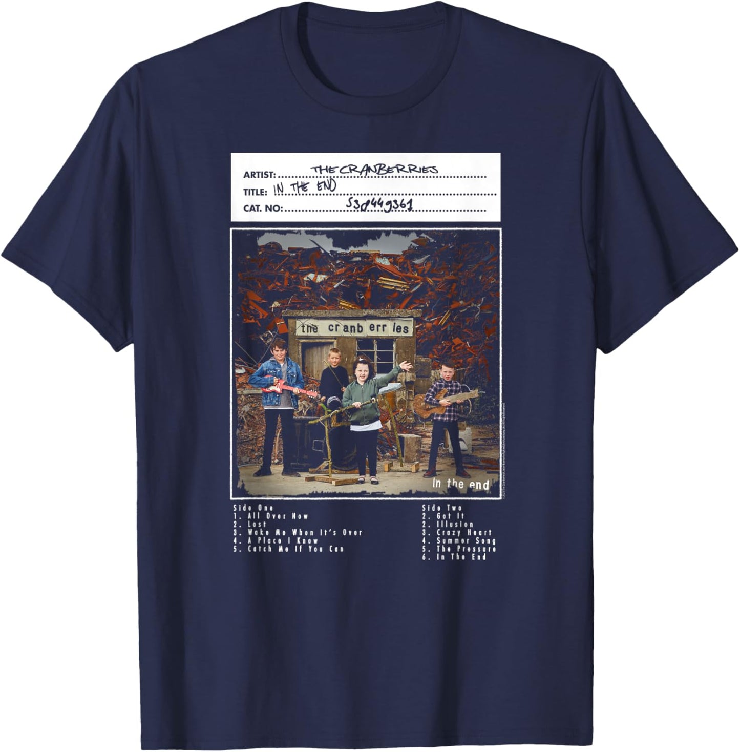 The Cranberries In the End Vinyl Handwritten Vintage Band T-Shirt - T-Shirt | Navy