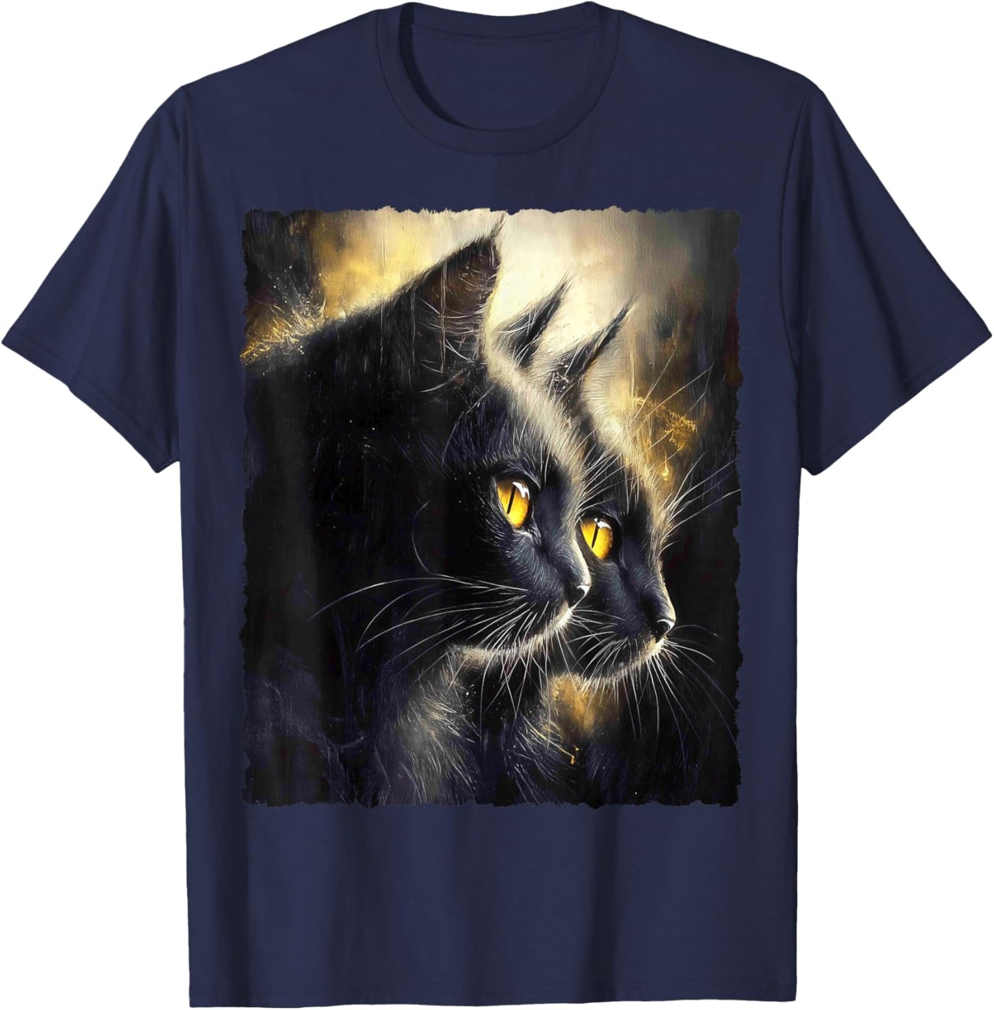 Cute Magical Cat Kitten Fantasy Art Design T-Shirt - T-Shirt | Navy