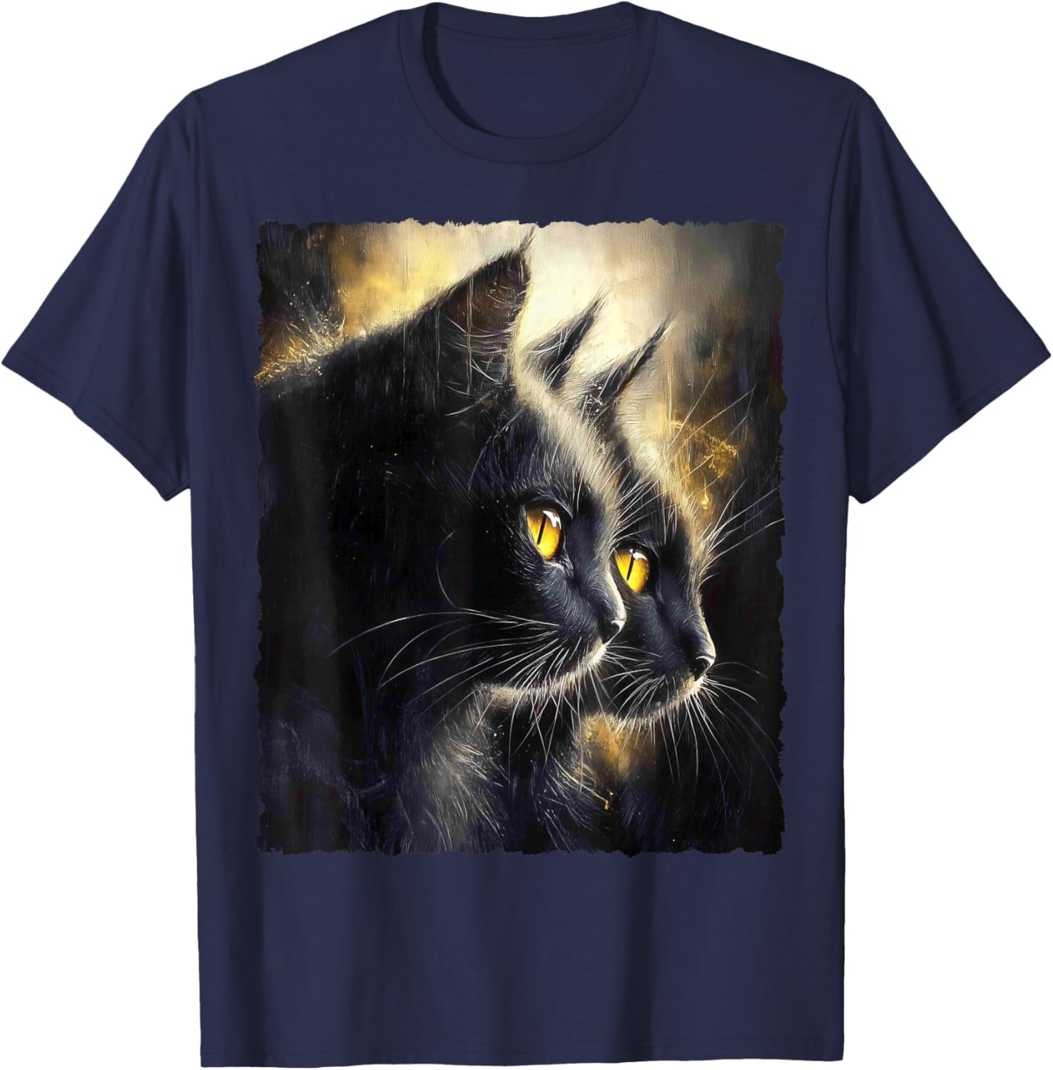 Cute Magical Cat Kitten Fantasy Art Design T-Shirt - T-Shirt | Navy